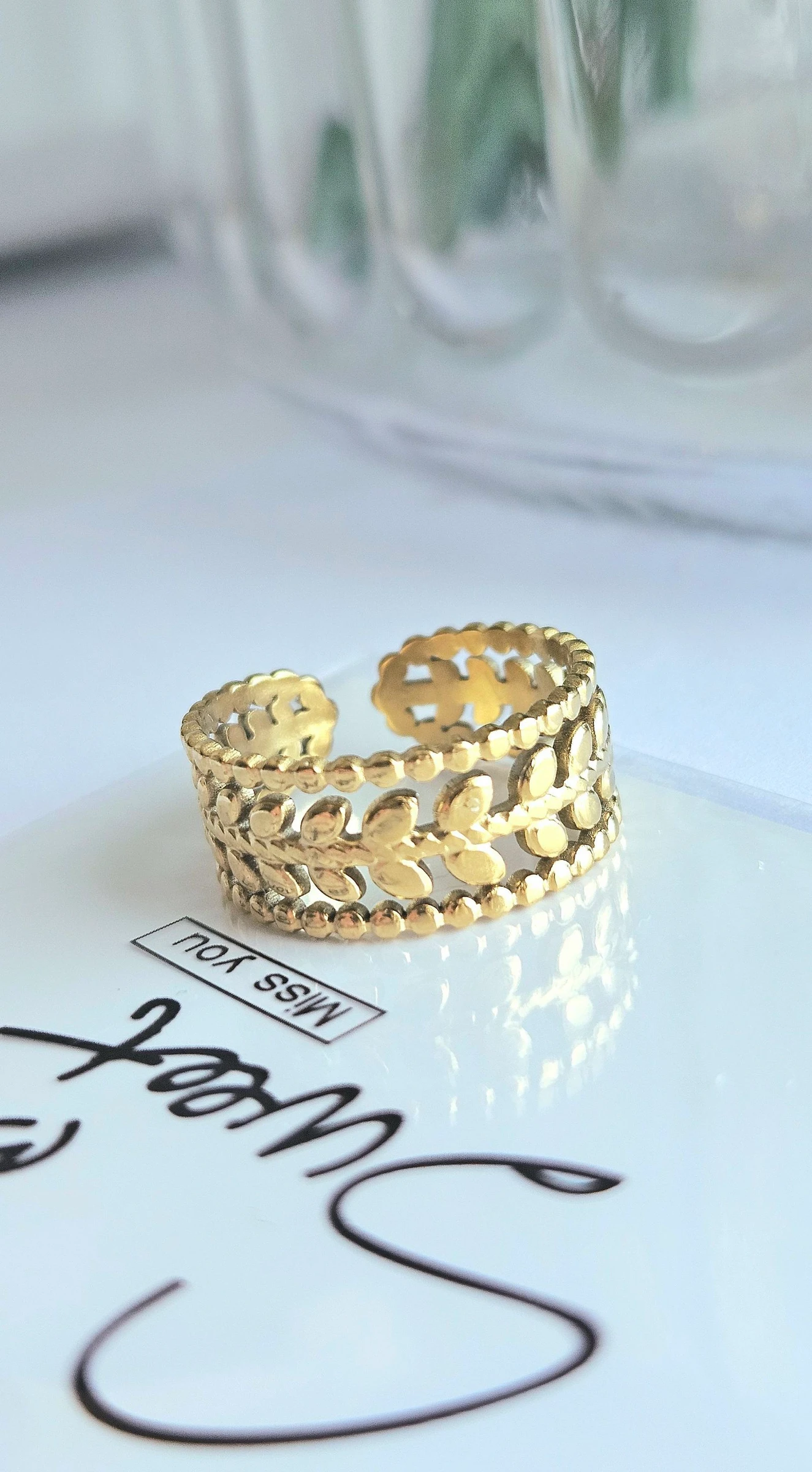 Bague en acier inoxydable tendance